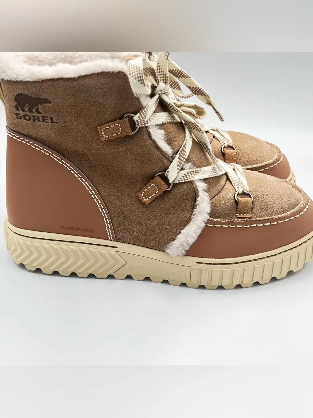 Sorel Ona Ave Alpine Lace-up Boots w Faux Fur Women’s Size 11